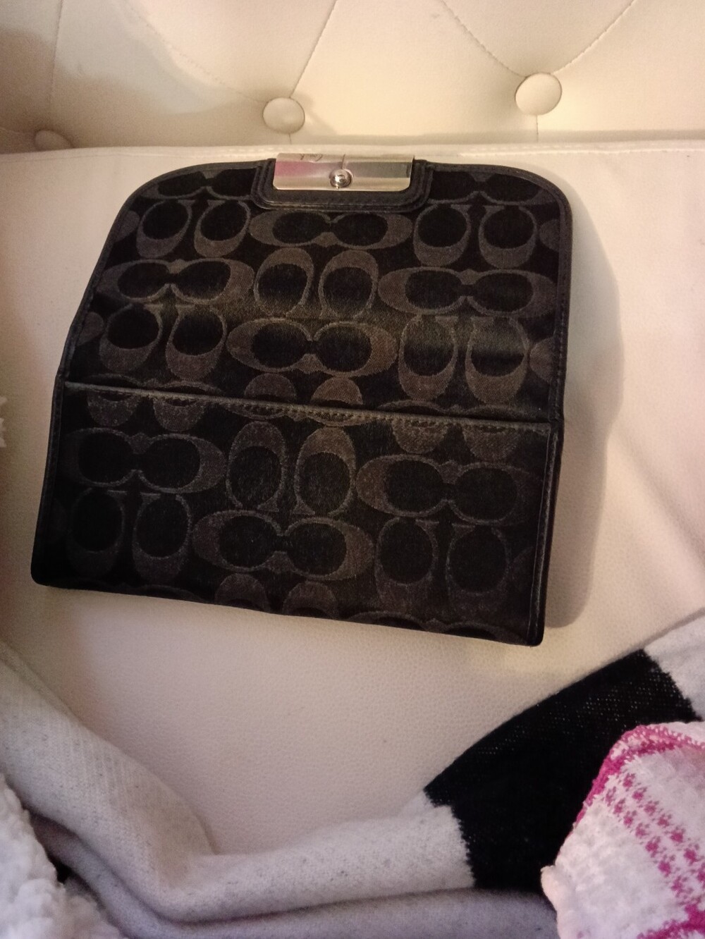Vtg Coach Kristin Op Art Signature C Jacquard Slim Envelope Wallet - Picture 2 of 14